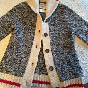 Roots Canada Women's Knit Cardigan - Brown, Cream, and Red Accents